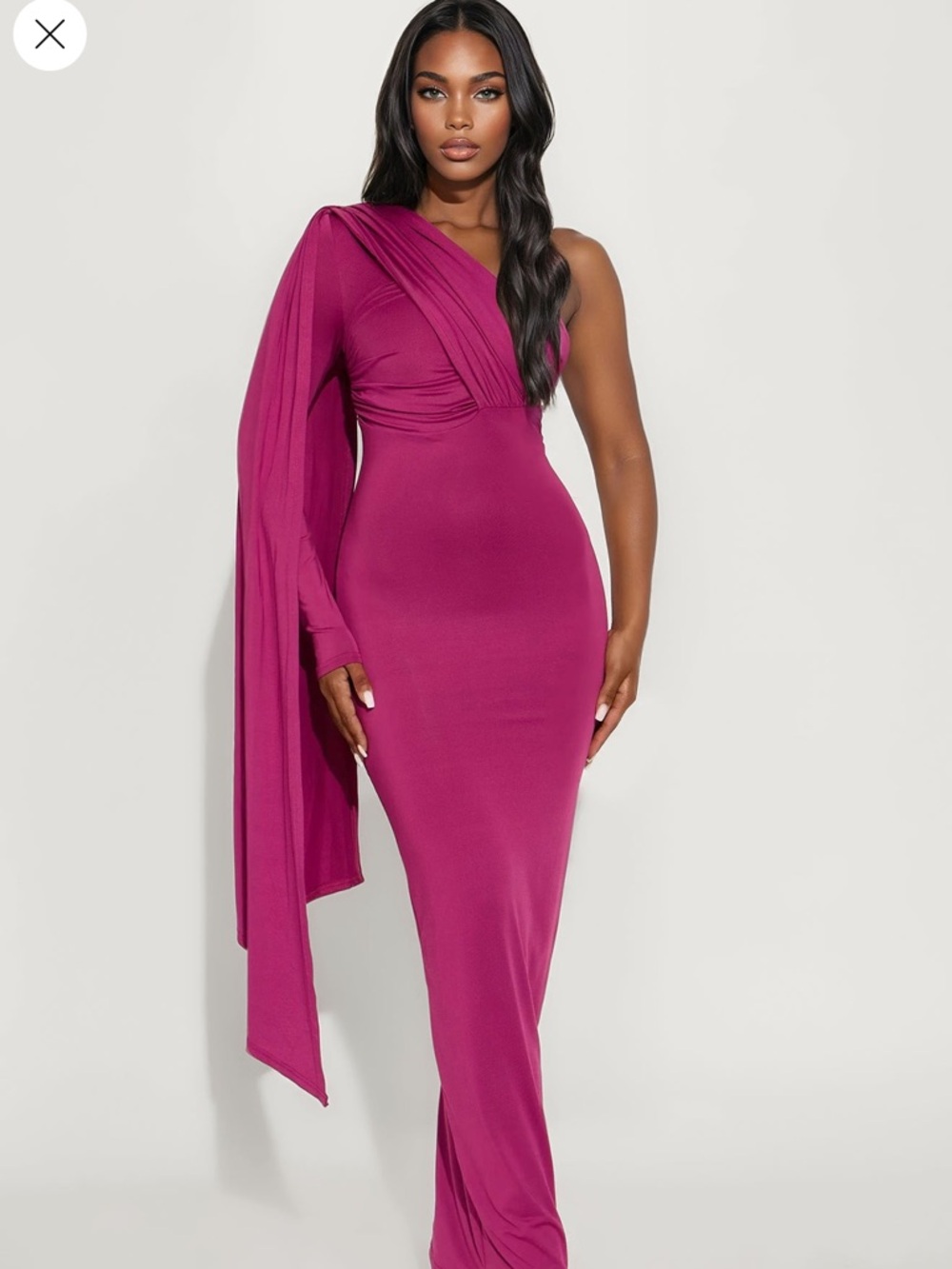 Fashion Nova Say You'll Remember Fuchsia Gown